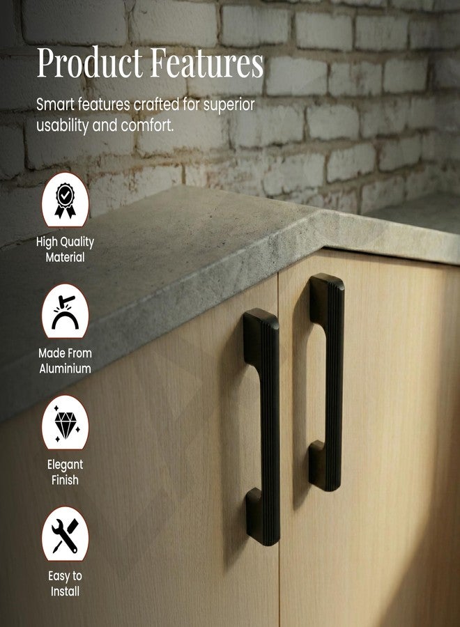 LAPO 2 Piece Drawer Handle for Kitchen, Almirah Handles for Cabinet, 4 Inch Window Handle, Pulls for Pooja Mandir, Cupboard, Wardrobe (110mm, Black Finish, 3 Years Warranty) M-FB - Image 3